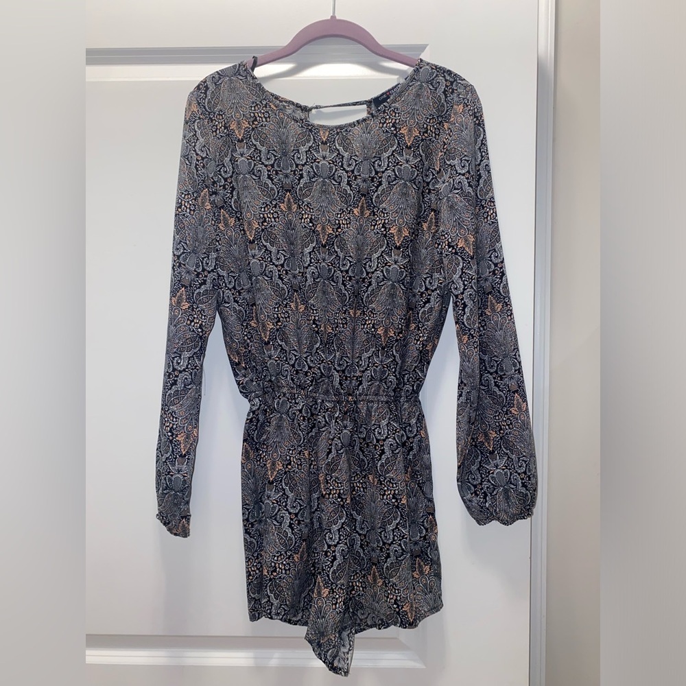 Chic Paisley Long Sleeve Romper